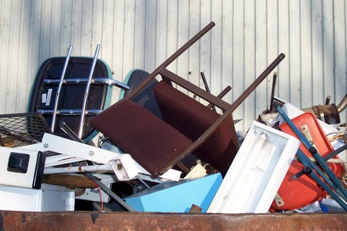 Organized garage post-clearance in Barkingside